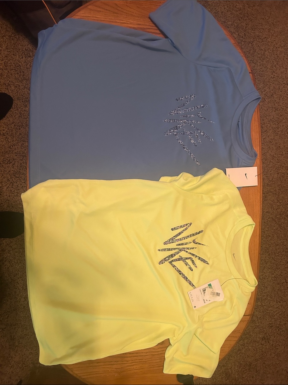 Nike Kids Short Sleeve Dri-FIT Tee in Blue and Yellow